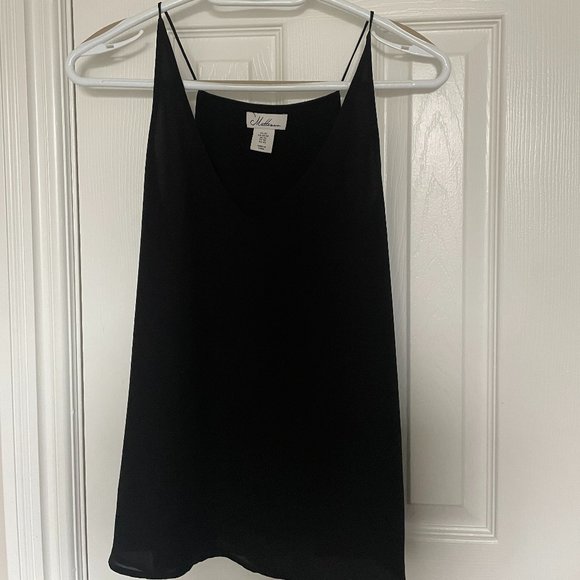 NWOT MATTISON BLACK SILK TANK - Picture 2 of 5